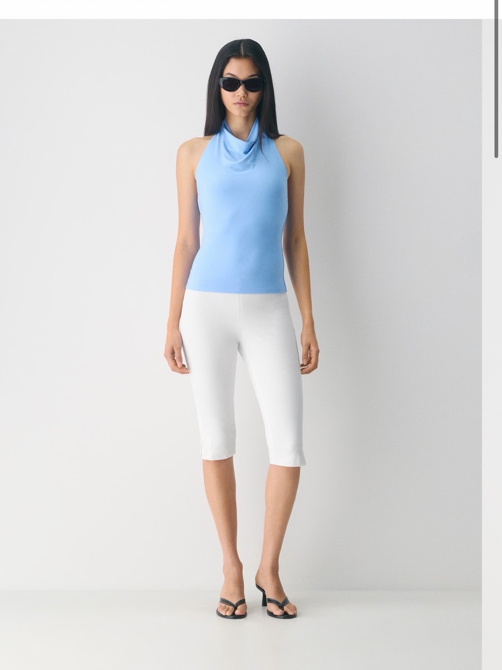 Aritzia Light Blue Halter Neck Sleeveless Top